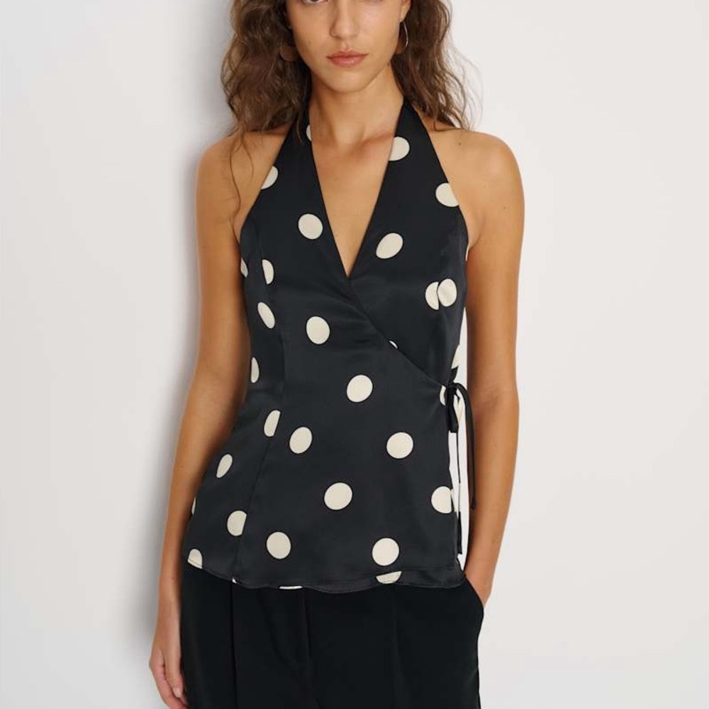 Reformation Zavi silk halter top size 8